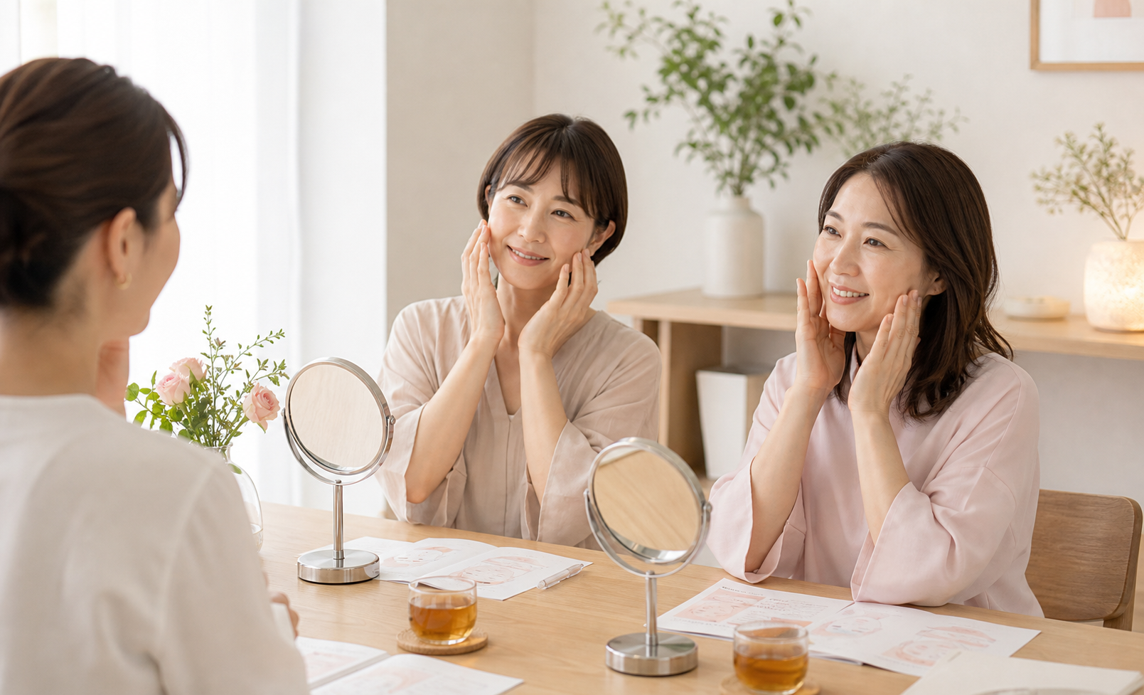 女性たちが少人数でリンパケアを学ぶ講座イメージ